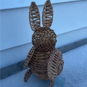 NWT 13” Handcrafted Rattan Basket Wicker Weaved Large Bunny Easter Rabbit